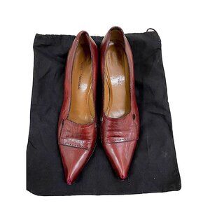 Vintage Y2K Costume National distressed pumps 38.5 EU, Dark Red